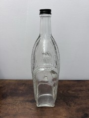 London Winery Horizontal Glass Wine Bottle & Screw Cap Handle Empty VTG