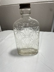 Antique Half Pint Wine Bottle 6.5 In. Starburst Design