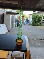 Vintage Giant 3L Green Glass Bessi Chianti Wine Bottle 30&Prime; Tall 1969 Vintage
