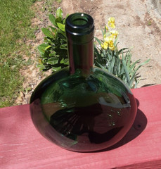 Vintage Mateus Rose Style Vintage Teal green empty Wine Bottle UNLABELED