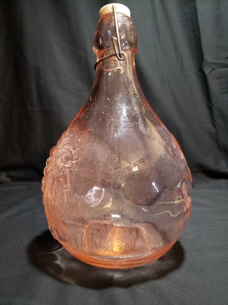 Vintage Casadis Milano Pink Jus De Fruits Pink Glass Jug Bottle Decanter 2L
