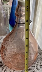 CASADIS MILANO VINTAGE 10&Prime;×7&Prime; JUS DE FRUIT PINK GLASS WINE DECANTER JUG 2 Liters
