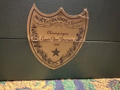 Cuvee Dom Perignon Vintage 1990 EMPTY Bottle with Original Box & Book and cork