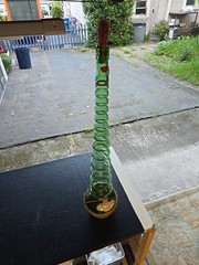 Vintage Giant 3L Green Glass Bessi Chianti Wine Bottle 30&Prime; Tall 1969 Vintage