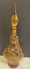 Vintage 16&Prime; MCM 1960s Italy Rossini Empoli Amber Fruit Genie Decanter Bottle 5
