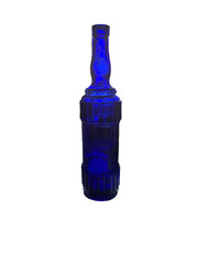 *Vintage Cobalt Blue Wine Glass Decorative Bottle 12.5&Prime;