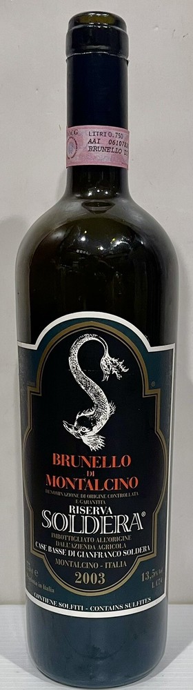 BRUNELLO DI MONTALCINO RISERVA 2003 EMPTY RED WINE BOTTLE (PRODUCT OF ITALY)