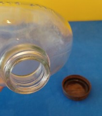 Vintage Clear Pressed Glass with Grapes 1/2 Gallon Wine Bottle with Lid