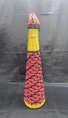 Vintage Plastic Wicker Wrapped Wine Bottle Decanter Made in Spain