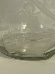 Norman Kosarin Wine Decanter Etched Doves Grapes Vines Birds Glass 9.75&Prime; H NICE