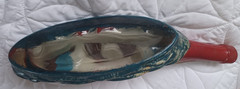 Vintage Viarengo Painted Gondola Boat Shelf Art Glass Wine Bottle Torino Italy