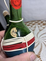 Vintage Chianti Wine Bottles Italy Green Multi-Color Decorative Basket Set
