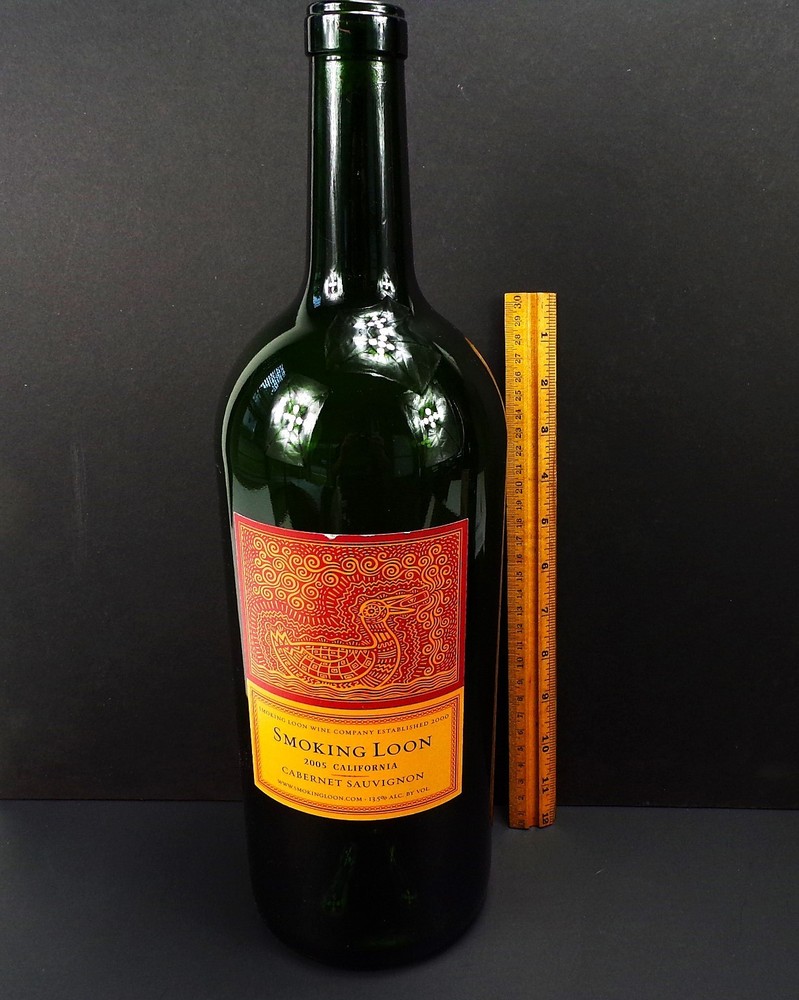 THREE LITER SMOKING LOON Cabernet Sauvignon Empty Display Bottle VTG 2005 16.5&Prime;