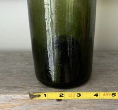 Antique Vintage Green Blown Champagne Wine Bottle Old Coastal Farmhouse