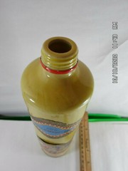 Vintage 1979 MELKMEISTER STONEWARE Wine BOTTLE Colorful Paper Labels