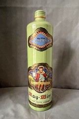 VTG Jim Beam Beameister Stoneware Wine Bottle May-Wine German Jade Green EMPTY