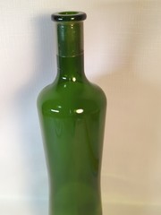 Asymmetrical Dark Green 750ml Empty Wine Bottle 12&Prime; Vintage Hourglass Shape EUC