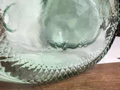 Lot of 3 Vintage Light Green Glass Jugs Half Gallon Wine Demijohn Handle 11.5&Prime;