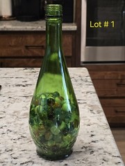 Vintage Gallo Wine Green Glass Bottle Raised Grape Cluster 4/5 Quart