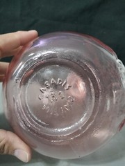 Vintage 10&Prime; Italian Jus De Fruits Pink Glass Bottle Casadis Milano wine juice