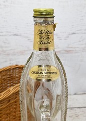 Vintage LONDON WINERY Canada Clear Decorative Bottle w/Handle & Serve Basket