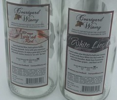 Courtyard Winery Twisted Red White Lies Empty Wine Bottles Set Bar Decor Pair