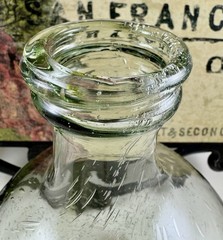 Vintage Pale Green Demijohn Wine Jug Bottle Hand Blown GALAXY of Encased Bubbles