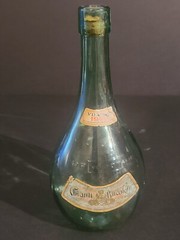 EMPTY Vintage 1966 CHIANTI Bucalossi Glass Bottle with Rattan Wrap Italy