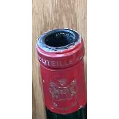 Vtg Wine Bottle Empty Chateau Mouton Rothschild 1966 Hand Written Hand Numbered