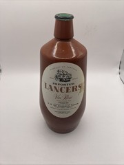 Lancers 1969 Vin Rose Brown Painted Glass Jug Portugal JM Da Fonseca Inter Empty