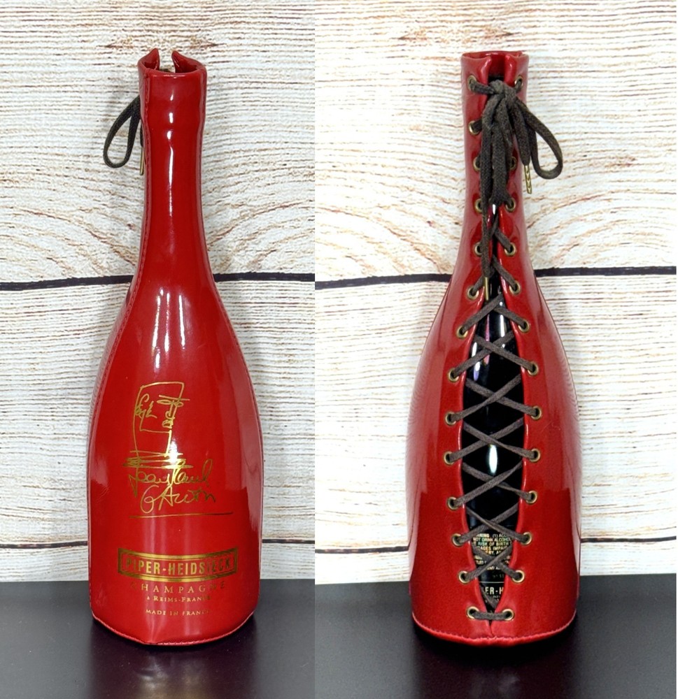 Piper Heidsieck Jean Paul Gaultier Lace Up Vinyl Corset Wine Sleeve Empty Bottle