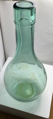 Vintage DF Vino D&rsquo;Italia Green Teal Glass Round Bottom Wine Bottle!! No Cork