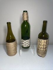 Lot of 3 Empty Bottles Colored Glass – Decorative / Craft