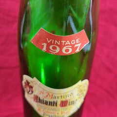 Vintage 1967 Penguin Wine Bottle Empty S. Martino Chianti Wine Glass Portland OR