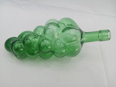 Vintage Original 12&Prime; Grape Cluster Glass Green Wine Bottle Empty Beautiful Decor