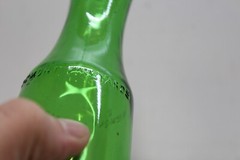 Vintage M LAMONT VINEYARDS 2/5 Pint Green Glass Empty Wine Cruets Bottles.