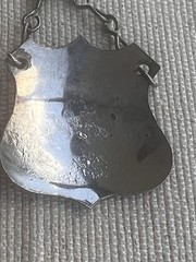 Antique Port Wine Bottle Shield Silver Finished
