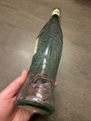 VINTAGE 13”FISH Sculptured Shaped Light Green Glass Wine Bottle Empty Pescevino