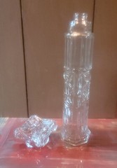 Lovely Pressed Glass Decanter Wine Bottle Pillar / Column style