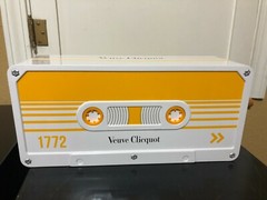 VEUVE CLICQUOT AUDIO CASSETTE TAPE CHAMPAGNE BOTTLE DISPLAY MAN CAVE DECOR NEW