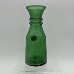 Vintage Italian Emerald Green Glass Serving Container Roman Cameo Made in Italy