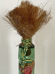 ⭐ Vtg 1971 Chianti Italian Green Glass 47” Wine Bottle Decanter Mid Century ⭐