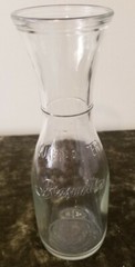 Pair Of Braswell&rsquo;s Carafes .25 Liter With Insignia Clear Glass 1/2 Bottle Server