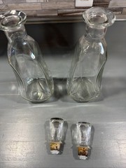 Clear Glass Corked Wine Bottle 12&Prime; , Set Of 2