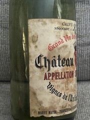 1961 Chatea de Clary Rhone Lirac empty wine bottle Label