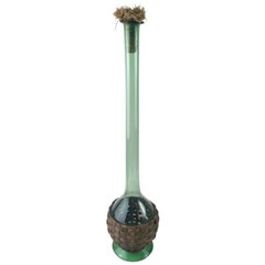 Vintage Demijohn Wine Bottle Carafe Decanter Green Glass Wicker Basket Wrap 20&Prime;