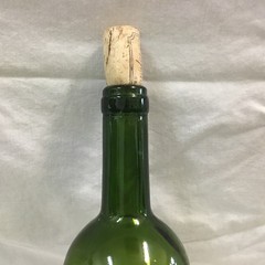 Vintage Dark Green Wine Champagne Bottle with Indian Image Painted 12&Prime; Tall