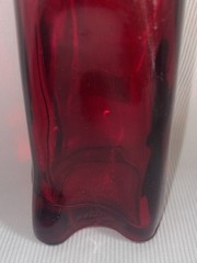 Moser Riesling Red Glass Cat Empty Wine Bottle No Stopper 2011 13 Inches High
