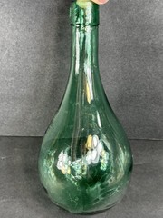 Vintage E.F. Vino D’Italia VCP Green Glass Wine Bottle Round Bottom Italian