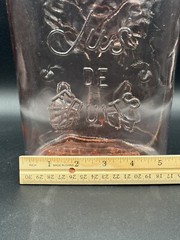 VTG Jus De Fruits Large Pink Glass Wine/Liquor Bottle w Original Rosenthal Label